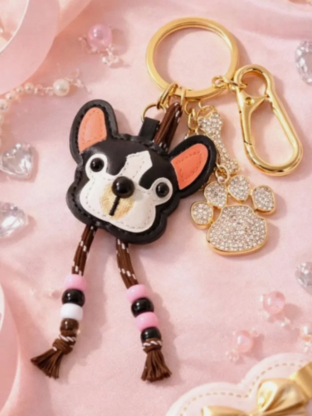 Piper K French Bulldog Charm & Keychain |‎ NWT